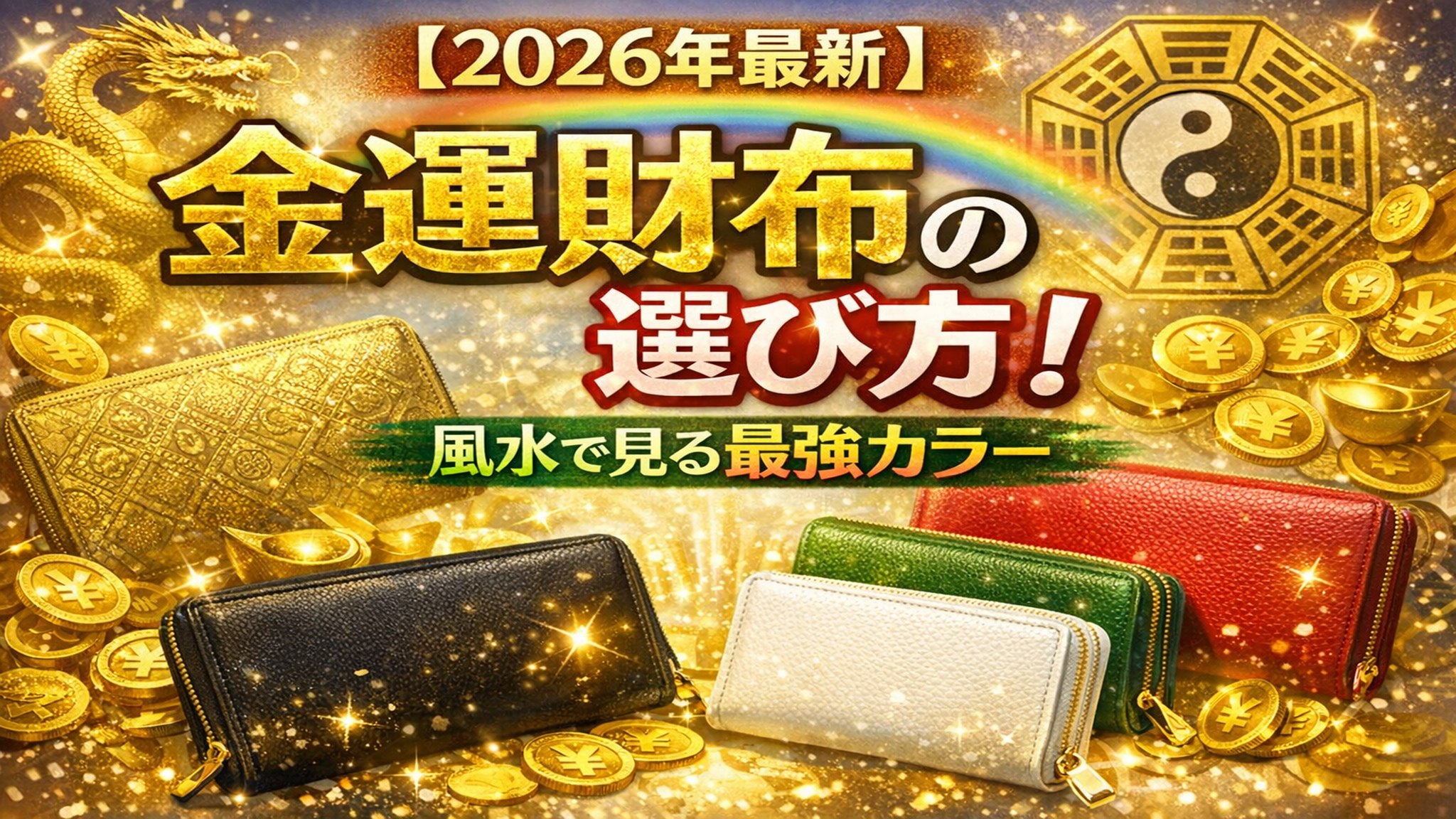 【2026年最新】金運財布の選び方！風水で見る最強カラー