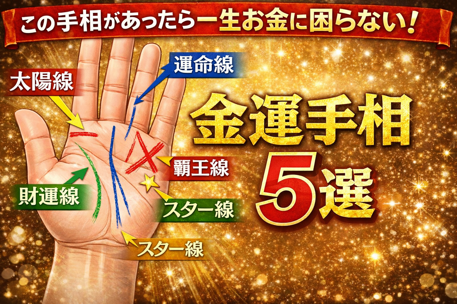 この手相があったら一生お金に困らない！金運手相5選
