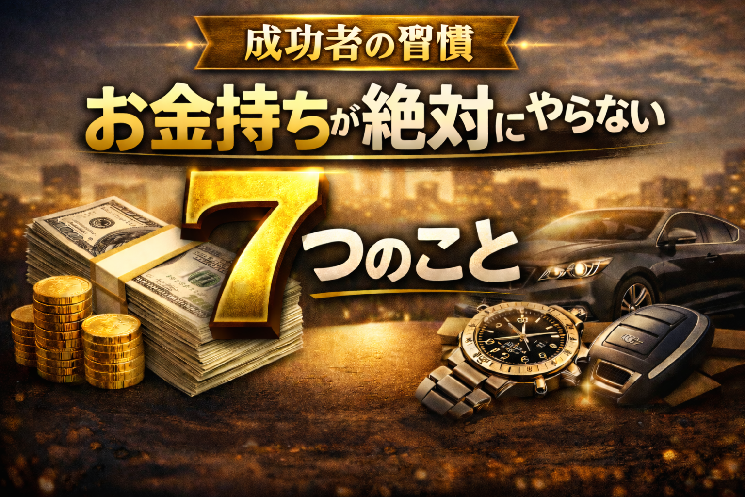 【成功者の習慣】お金持ちが絶対にやらない7つのこと