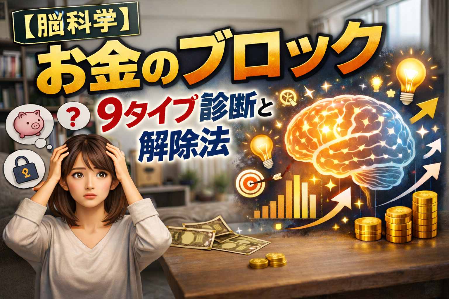 【脳科学】お金のブロック9タイプ診断と解除法